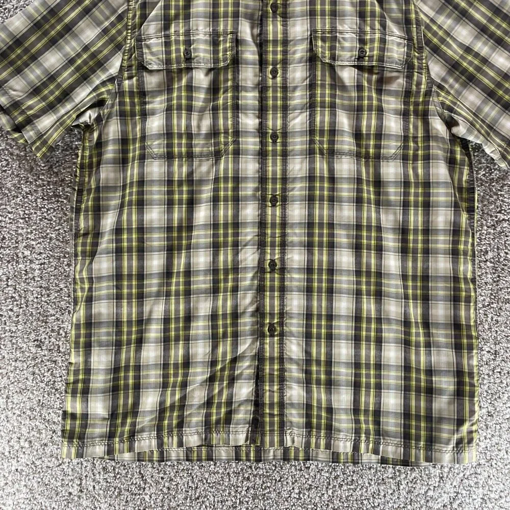 The North Face Shirt Mens Large Plaid Short Sleeve Button Up Casual‎ Adult Nylon
